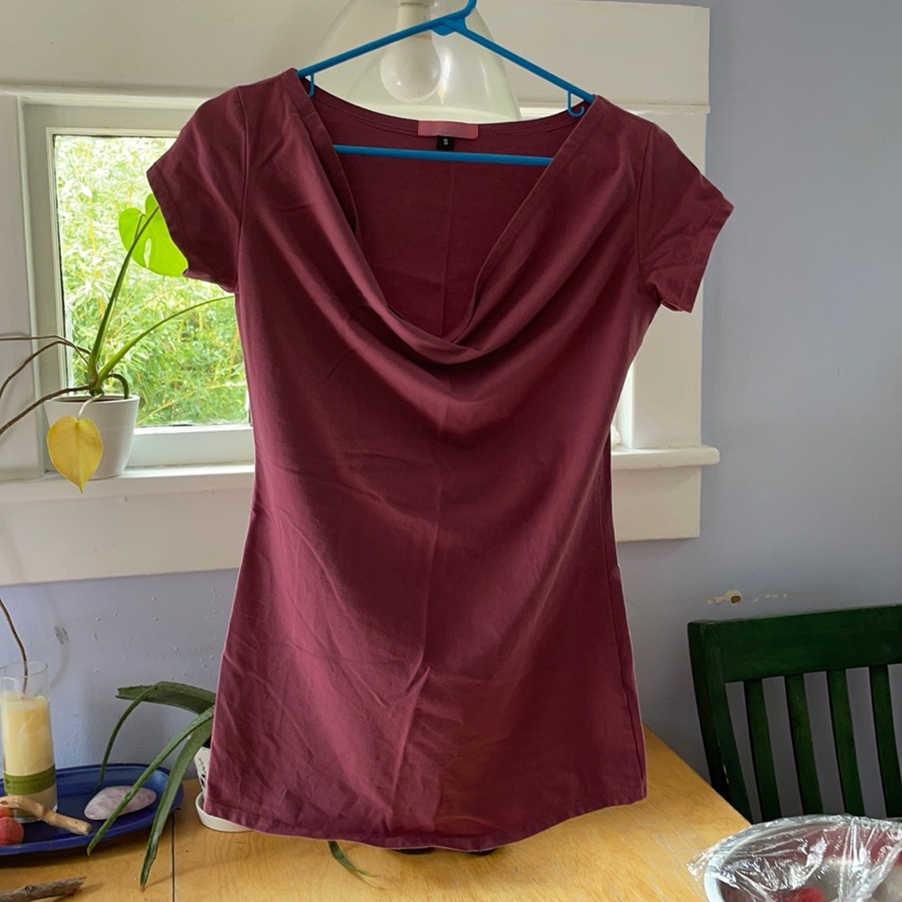 Organic cotton cowl neck top
